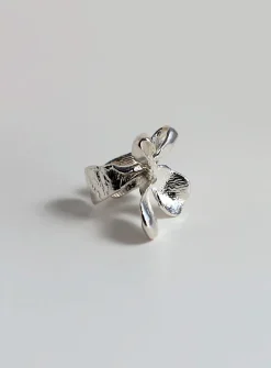 Finger Bow sterling silver cuff ring