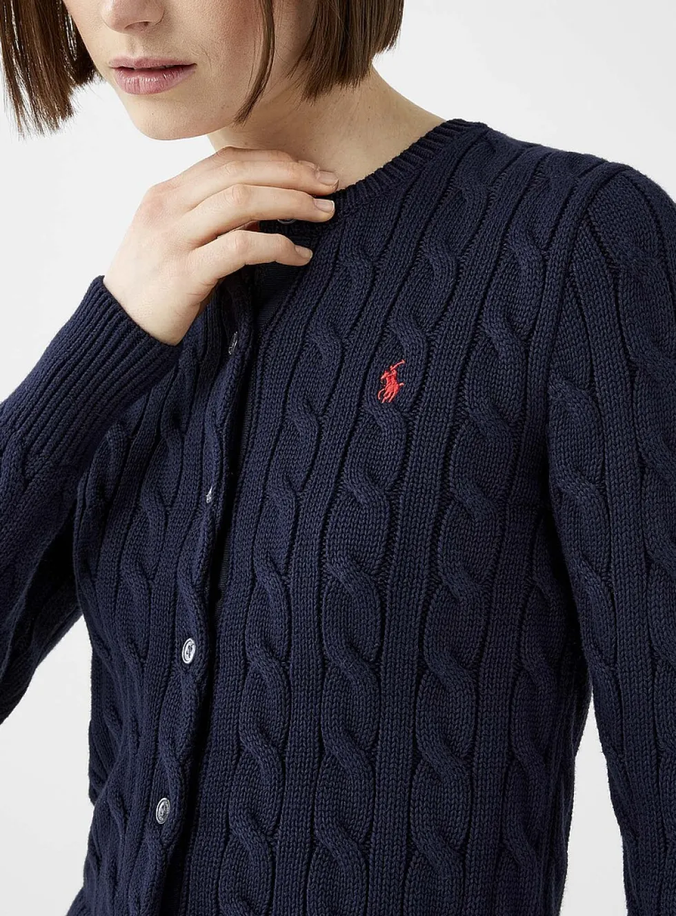 Fitted cable knit cardigan