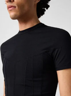 Fitted corset-effect T-shirt