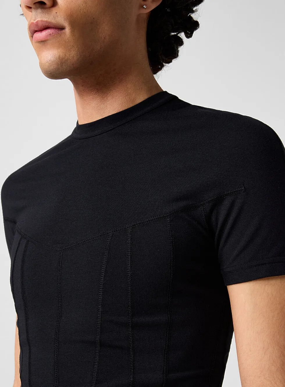 Fitted corset-effect T-shirt