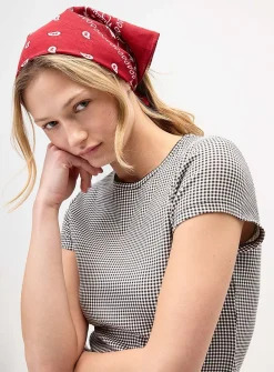 Fitted gingham T-shirt
