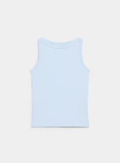 Fitted ribbed boat-neck cami