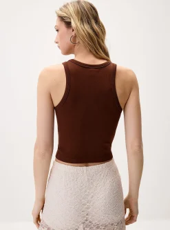 Fitted silver-stud cami