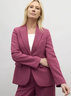 Fitted textured crepe blazer