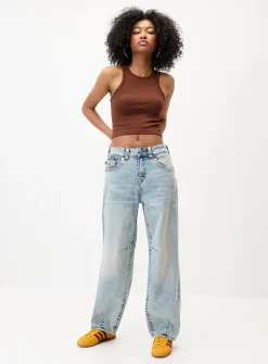 Flap pockets baggy jean