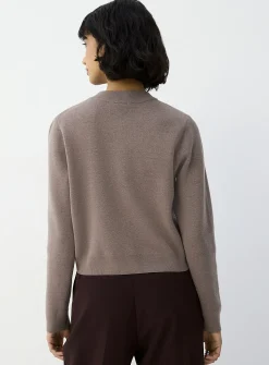 Flap pockets dense knit boxy-fit cardigan