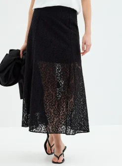 Flared lace skirt