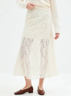 Flared lace skirt