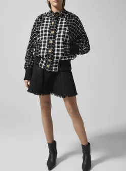 Flared tweed miniskirt