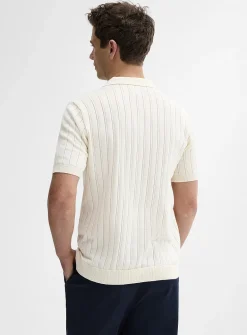 Flat-rib knit polo