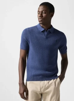 Flat-rib knit polo