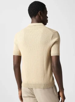 Flat-rib knit polo