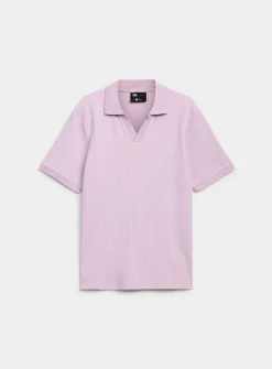 Flat-ribbed Johnny collar polo