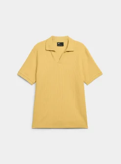 Flat-ribbed Johnny collar polo