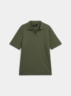 Flat-ribbed Johnny collar polo