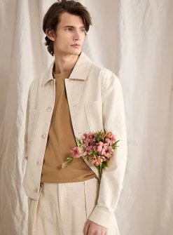 Flecked beige overshirt