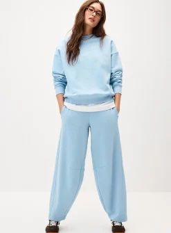 Fleece barrel-leg pant