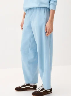 Fleece barrel-leg pant