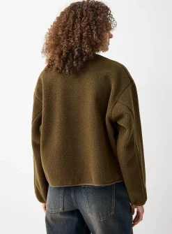 Fleece boxy-fit jacket