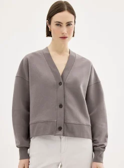 Fleece-lined boxy-fit cardigan