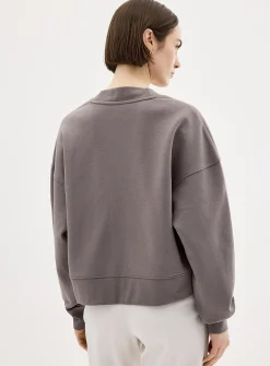 Fleece-lined boxy-fit cardigan