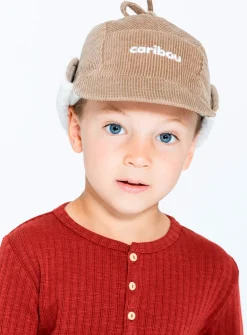 Fleece-lined corduroy trapper cap