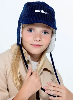 Fleece-lined corduroy trapper cap