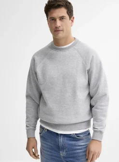 Fleece-underside raglan sweatshirt