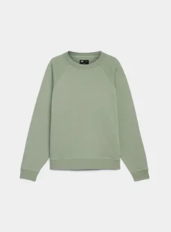 Fleece-underside raglan sweatshirt