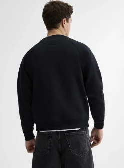 Fleece-underside raglan sweatshirt