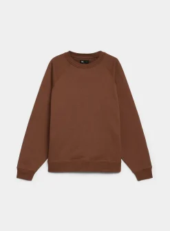Fleece-underside raglan sweatshirt