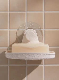 Flex adhesive soap dish