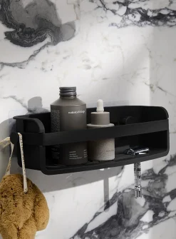 Flex rectangular adhesive shower basket