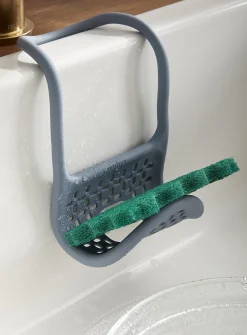 Flexible kitchen sink sponge holder