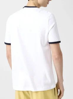 Flocked-logo ringer T-shirt