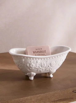 Floral bathtub soap dish