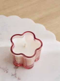 Floral container scented candle