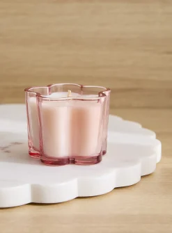 Floral container scented candle