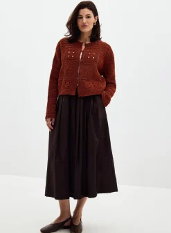 Floral crochet boxy-fit cardigan