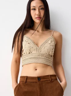 Floral crochet cami