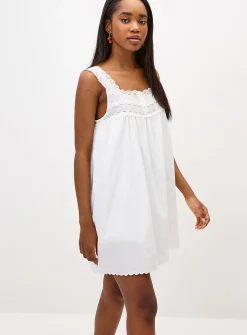 Floral embroidery babydoll minidress