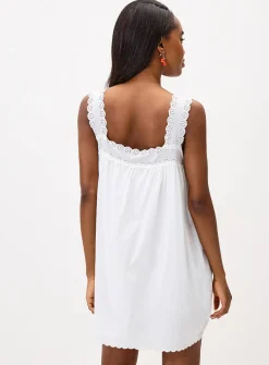 Floral embroidery babydoll minidress