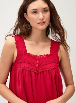 Floral embroidery babydoll minidress