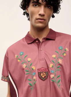 Floral embroidery sporty polo