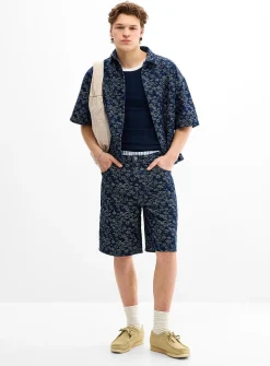 Floral jacquard 11" jort