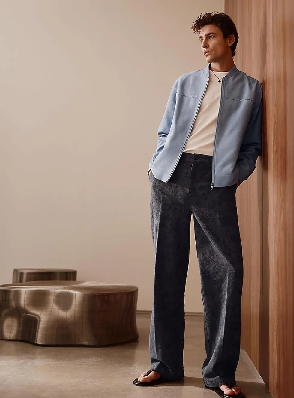 Floral jacquard pant