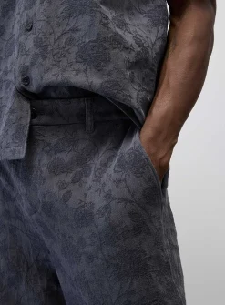 Floral jacquard pant