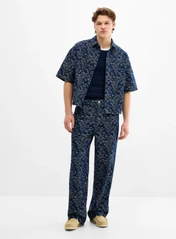 Floral jacquard 5-pocket jean