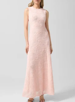 Floral micromesh maxi dress