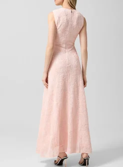 Floral micromesh maxi dress